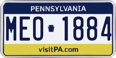 PA license plate MEO1884