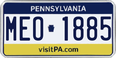 PA license plate MEO1885