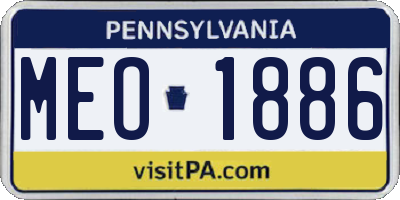 PA license plate MEO1886
