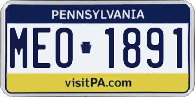 PA license plate MEO1891