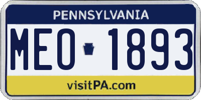 PA license plate MEO1893