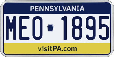 PA license plate MEO1895