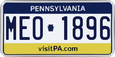 PA license plate MEO1896