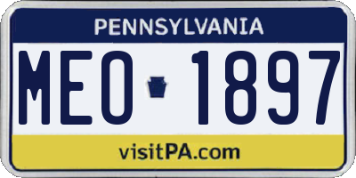 PA license plate MEO1897