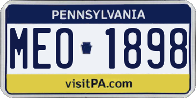 PA license plate MEO1898