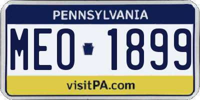 PA license plate MEO1899
