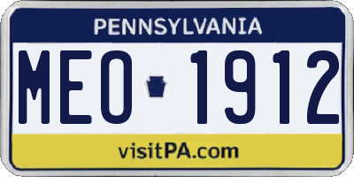 PA license plate MEO1912