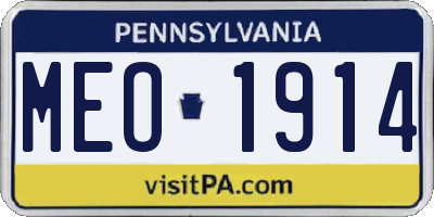 PA license plate MEO1914