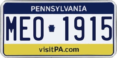 PA license plate MEO1915