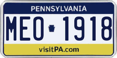 PA license plate MEO1918