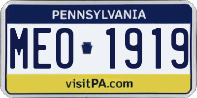 PA license plate MEO1919