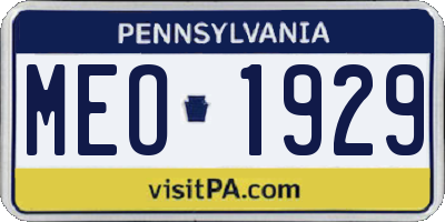 PA license plate MEO1929