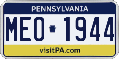 PA license plate MEO1944