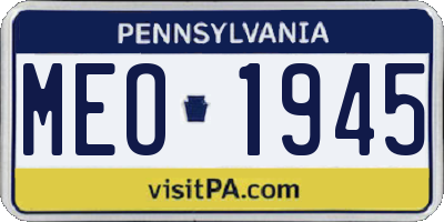 PA license plate MEO1945