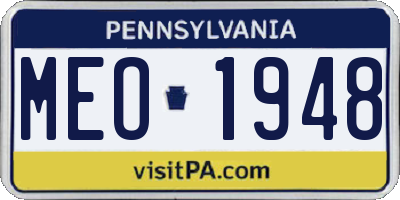 PA license plate MEO1948