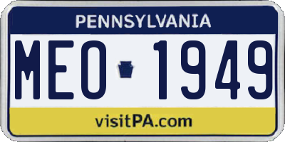 PA license plate MEO1949