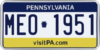 PA license plate MEO1951