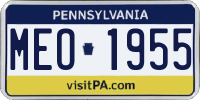 PA license plate MEO1955