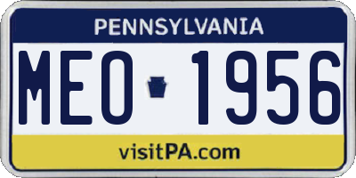 PA license plate MEO1956