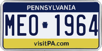 PA license plate MEO1964