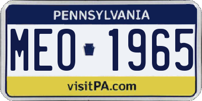 PA license plate MEO1965