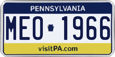 PA license plate MEO1966