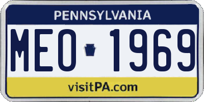 PA license plate MEO1969