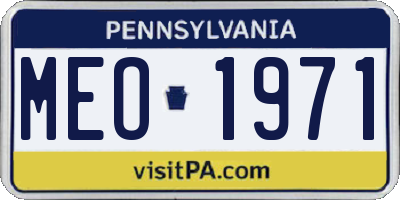 PA license plate MEO1971