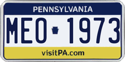 PA license plate MEO1973