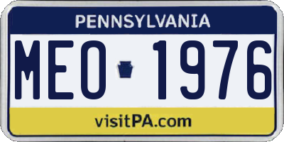 PA license plate MEO1976
