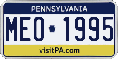 PA license plate MEO1995