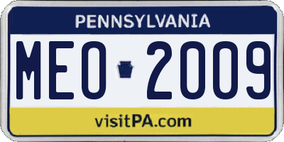 PA license plate MEO2009