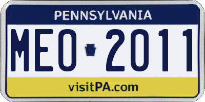 PA license plate MEO2011
