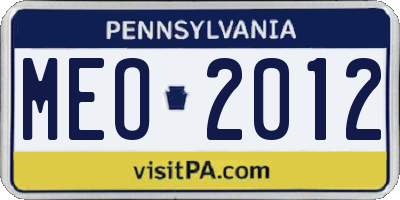 PA license plate MEO2012