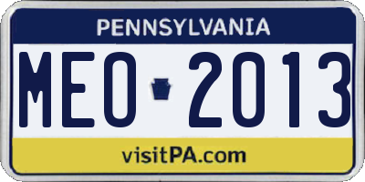 PA license plate MEO2013