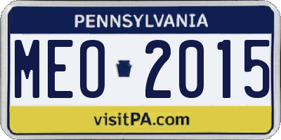 PA license plate MEO2015