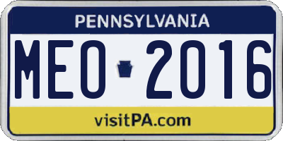 PA license plate MEO2016