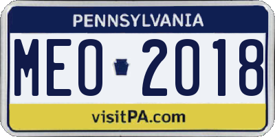 PA license plate MEO2018
