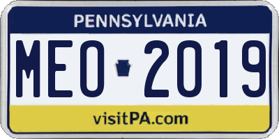 PA license plate MEO2019
