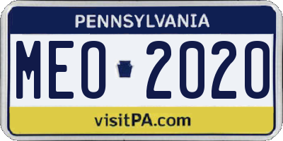 PA license plate MEO2020