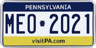 PA license plate MEO2021