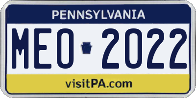 PA license plate MEO2022
