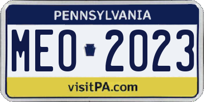 PA license plate MEO2023