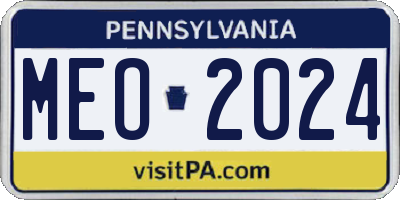 PA license plate MEO2024