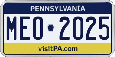 PA license plate MEO2025