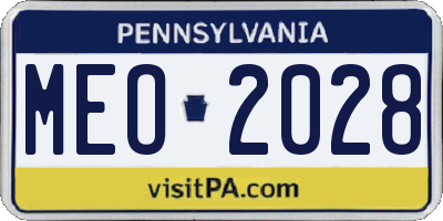 PA license plate MEO2028