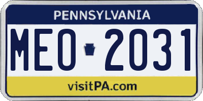 PA license plate MEO2031