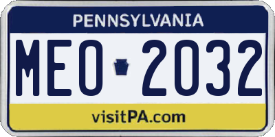 PA license plate MEO2032