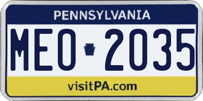 PA license plate MEO2035