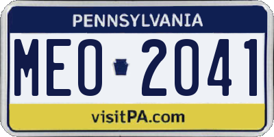 PA license plate MEO2041